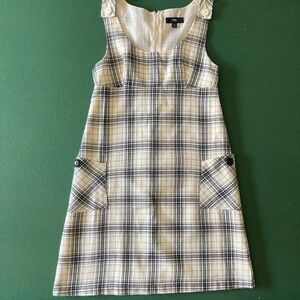 Massimo Beige Plaid Pinafore Size S